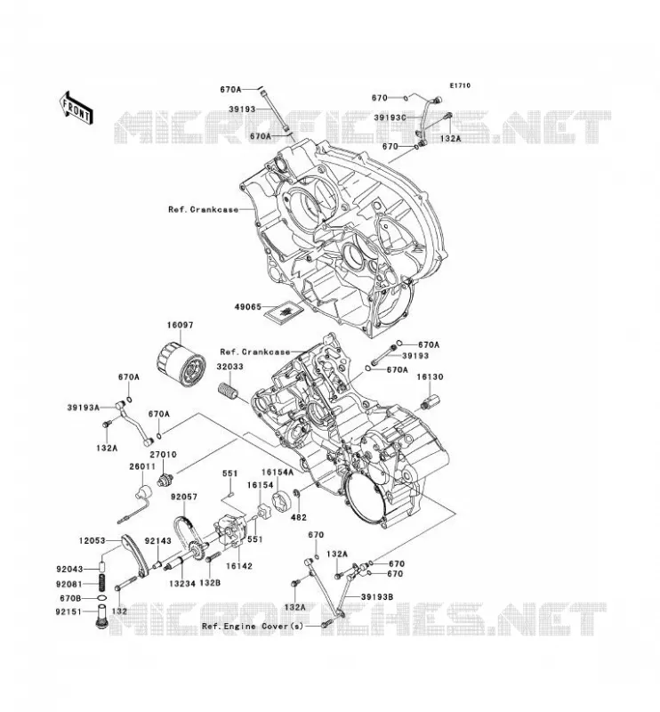 POMPE A HUILE/FILTRE &Agrave; HUILE Kawasaki SSV 750 2013 TERYX 750 FI 4X4 LE  KRF750PDF