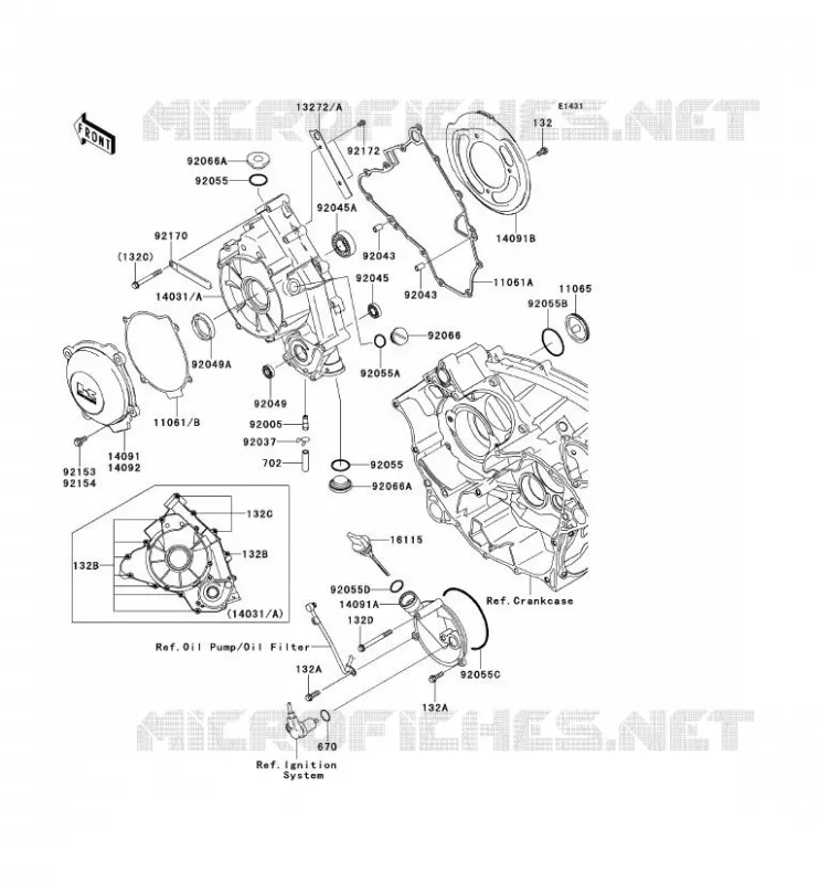 COUVERCLES MOTEUR Kawasaki SSV 750 2012 TERYX 750 FI 4X4 LE  KRF750RCS
