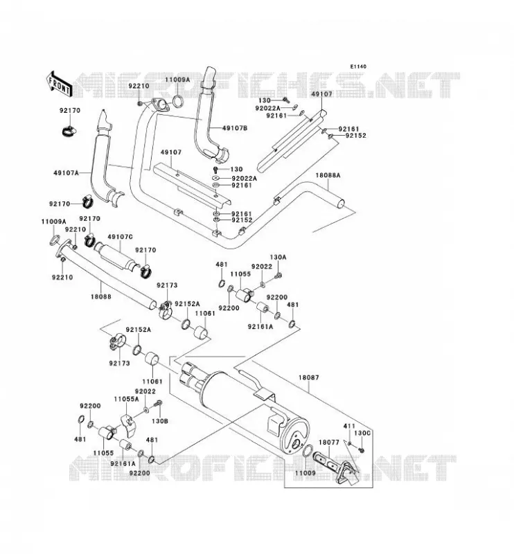 &Eacute;CHAPPEMENT Kawasaki SSV 750 2012 TERYX 750 FI 4X4 LE  KRF750RCS