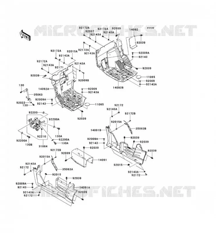PIECE DE CADRE(AVANT) Kawasaki SSV 750 2012 TERYX 750 FI 4X4 SPORT  KRF750SCSA