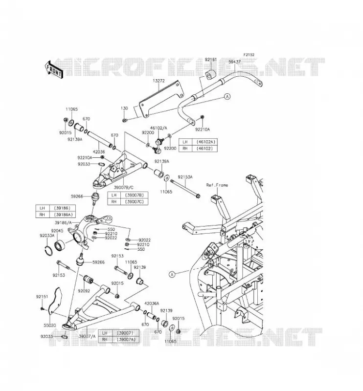 AMORTISSEUR AVANT Kawasaki SSV 800 2014 TERYX  KRF800AEF