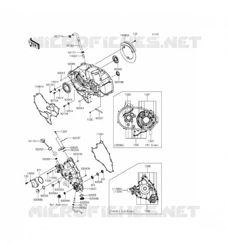 COUVERCLES MOTEUR Kawasaki SSV 800 2015 TERYX  KRF800AFF