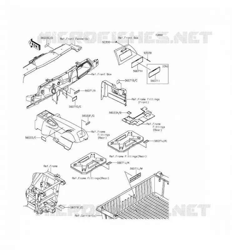 LABEL Kawasaki SSV 800 2014 TERYX  KRF800BEF