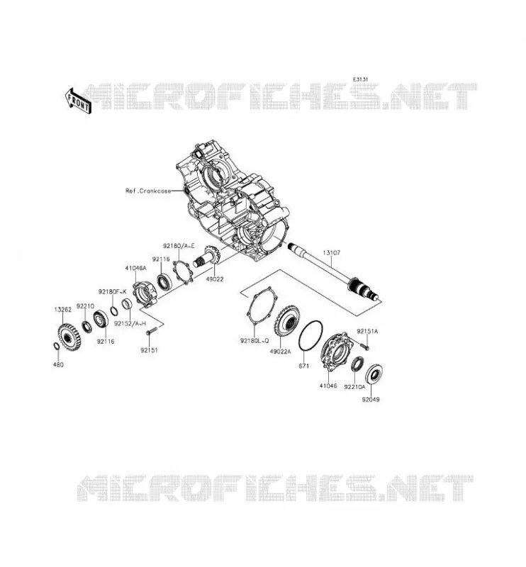 PIGNON CONIQUE AVANT Kawasaki SSV 800 2014 TERYX  KRF800BEF