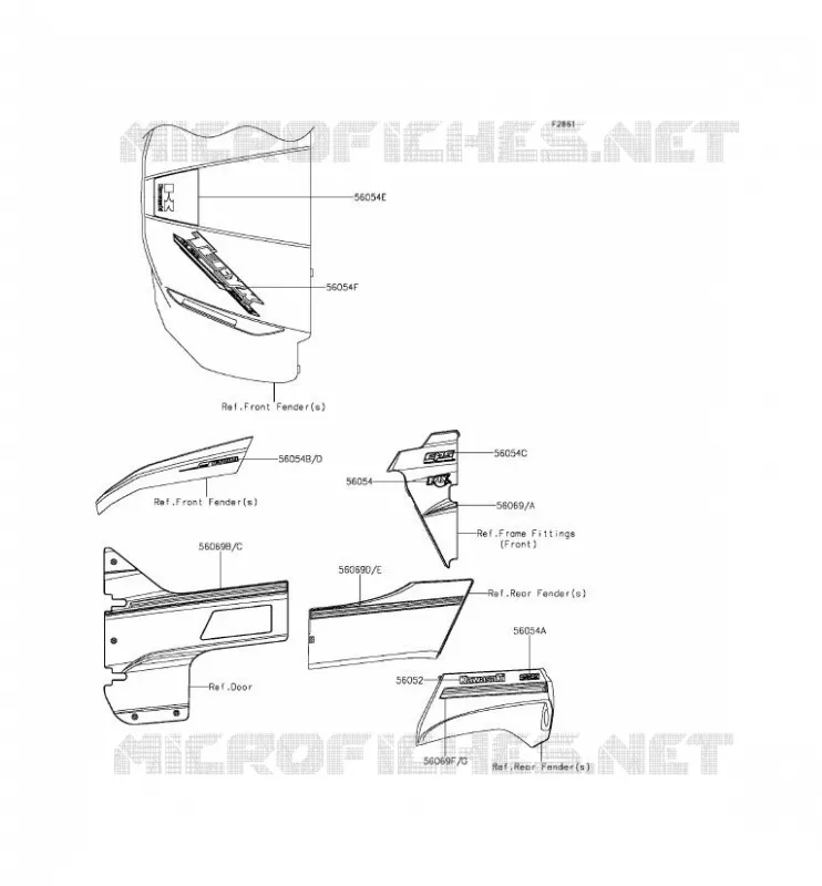 STICKER Kawasaki SSV 800 2014 TERYX  KRF800CEF
