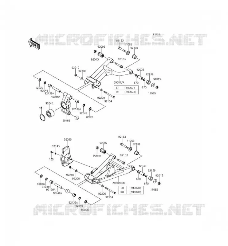 SUSPENSION ARRI&Egrave;RE Kawasaki SSV 800 2014 TERYX  KRF800CEF