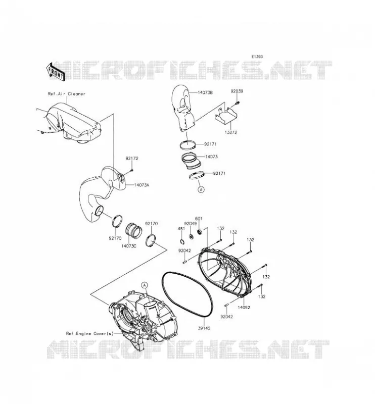 COUVERCLE CONVERTISSEUR Kawasaki SSV 800 2015 TERYX  KRF800CFF