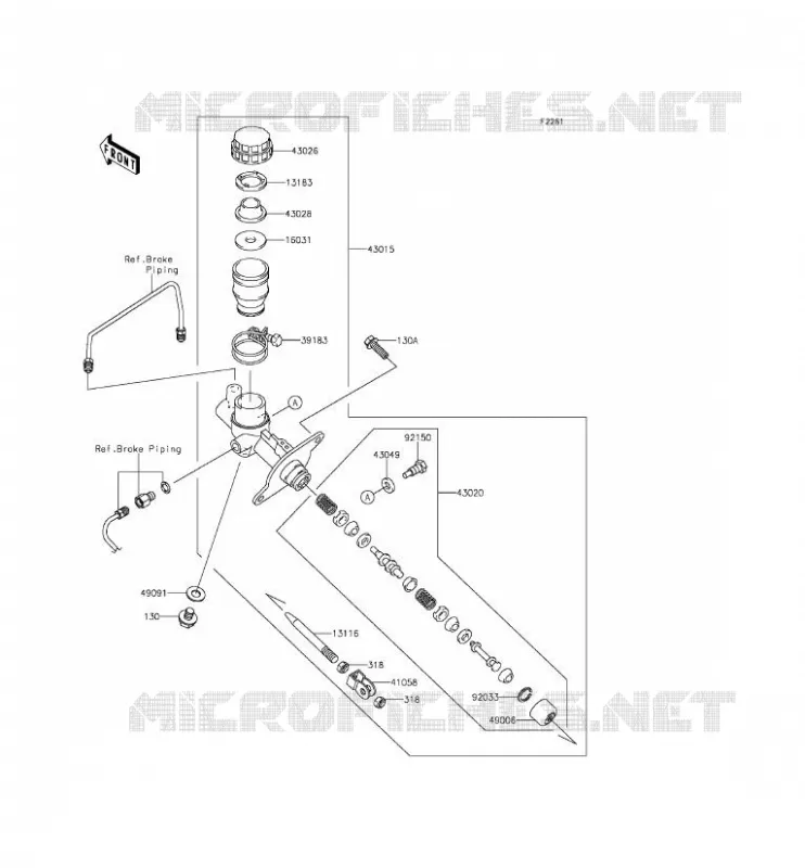 MAiTRE CYLINDRE Kawasaki SSV 800 2015 TERYX  KRF800CFF