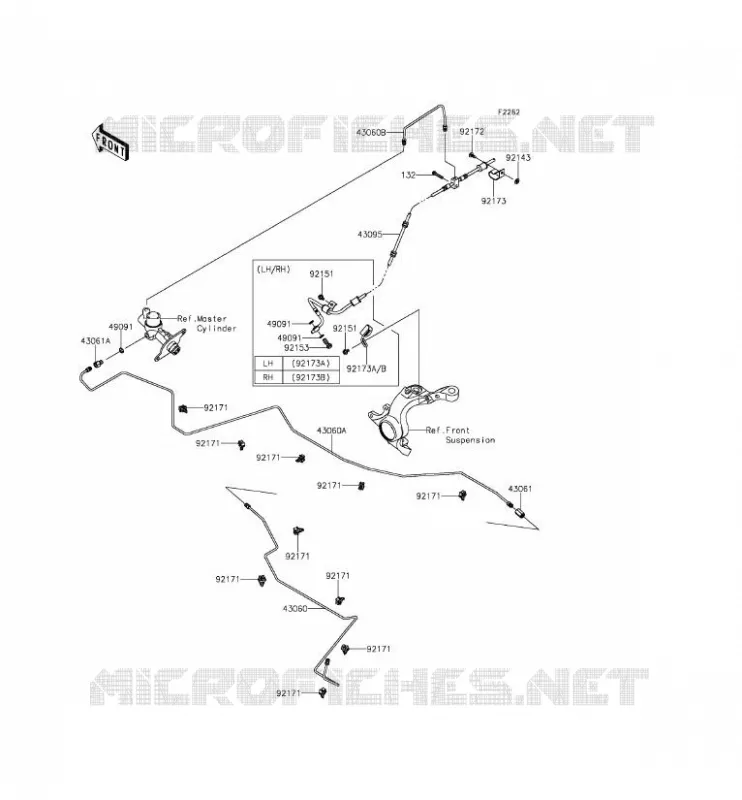 DURITE DE FREIN Kawasaki SSV 800 2014 TERYX  KRF800DEF