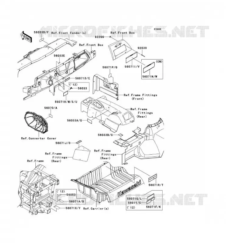 LABEL Kawasaki SSV 750 2012 TERYX 4 750 4X4  KRT750ACF