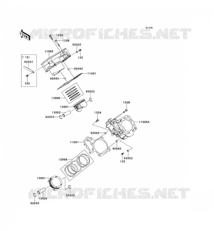 CYLINDRE/PISTON Kawasaki SSV 750 2013 TERYX 4 750 4X4  KRT750ADF
