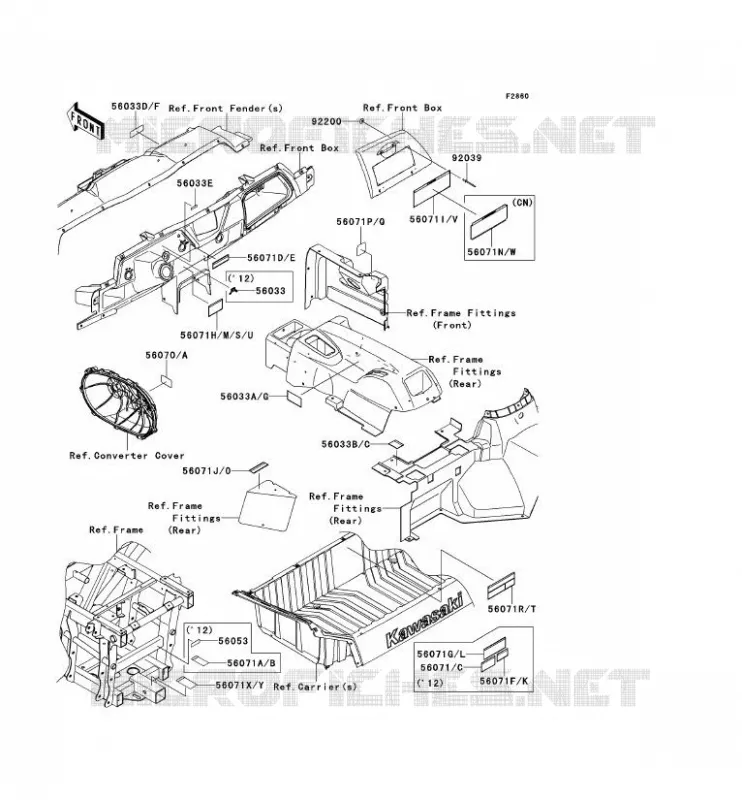 LABEL Kawasaki SSV 750 2013 TERYX 4 750 4X4  KRT750ADF