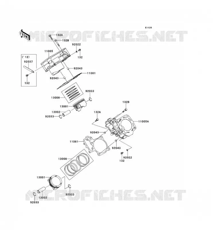 CYLINDRE/PISTON Kawasaki SSV 750 2013 TERYX 4 750 4X4 EPS  KRT750BDF