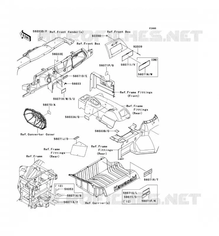 LABEL Kawasaki SSV 750 2013 TERYX 4 750 4X4 EPS  KRT750BDF