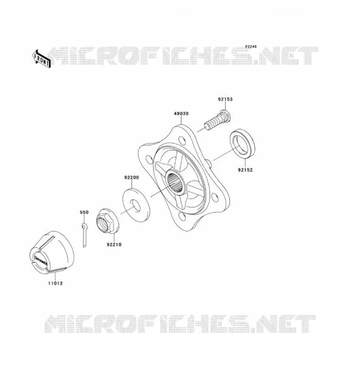 MOYEU ARRIERE/FREIN Kawasaki SSV 750 2013 TERYX 4 750 4X4 EPS  KRT750BDF