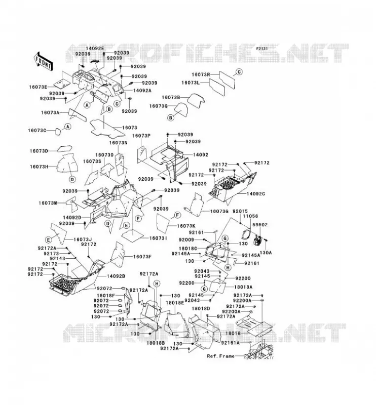 PIECE DE CADRE(ARRI&Egrave;RE) Kawasaki SSV 750 2013 TERYX 4 750 4X4 EPS  KRT750BDF