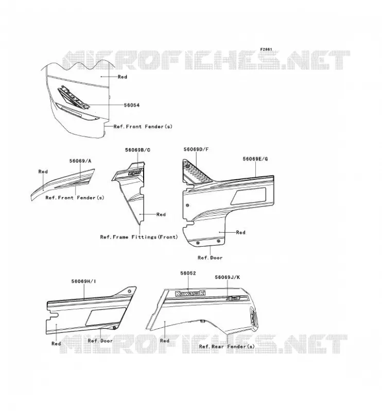 STICKER (A.ROUGE) Kawasaki SSV 750 2012 TERYX 4 750 4X4 EPS LE  KRT750CCF