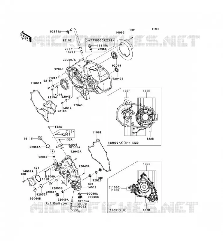 COUVERCLES MOTEUR Kawasaki SSV 750 2013 TERYX 4 750 4X4 EPS LE  KRT750CDF