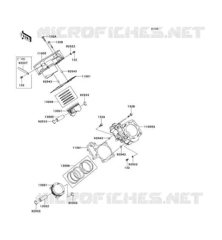 CYLINDRE/PISTON Kawasaki SSV 750 2013 TERYX 4 750 4X4 EPS LE  KRT750CDF