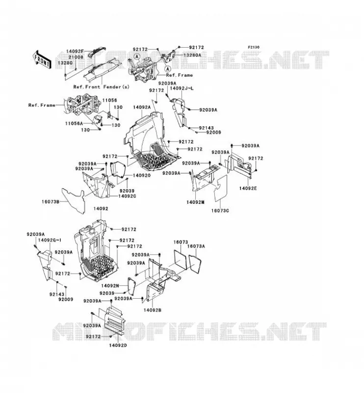 PIECE DE CADRE(AVANT) Kawasaki SSV 750 2013 TERYX 4 750 4X4 EPS LE  KRT750CDF