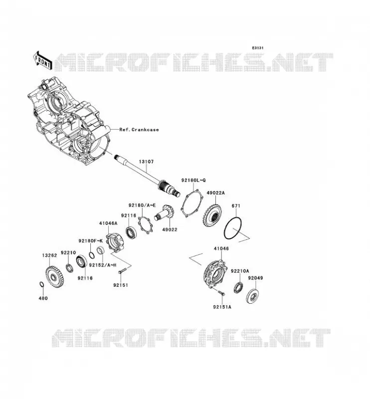 PIGNON CONIQUE AVANT Kawasaki SSV 750 2013 TERYX 4 750 4X4 EPS LE  KRT750CDF