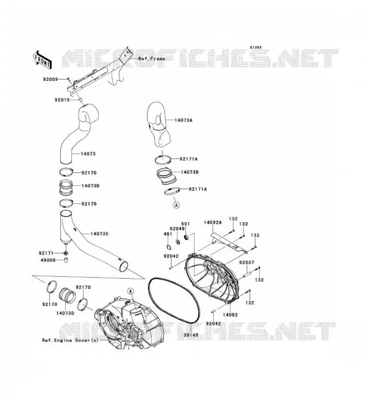 COUVERCLE CONVERTISSEUR Kawasaki SSV 750 2013 TERYX 4 750 4X4 EPS  KRT750DDF