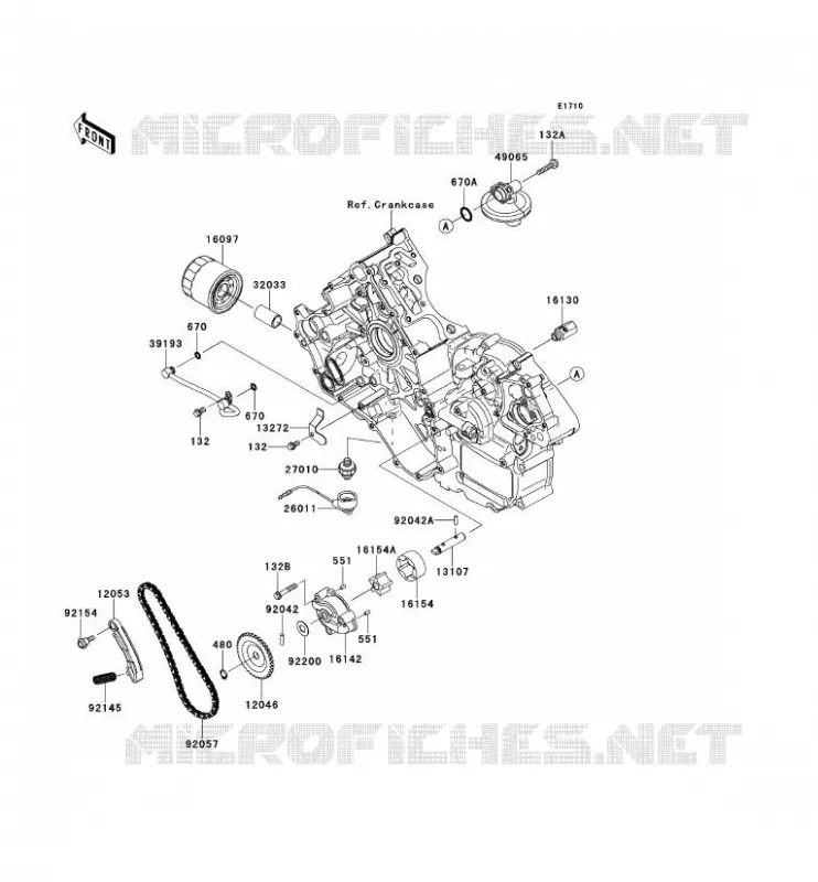 POMPE A HUILE/FILTRE &Agrave; HUILE Kawasaki SSV 750 2013 TERYX 4 750 4X4 EPS  KRT750DDF