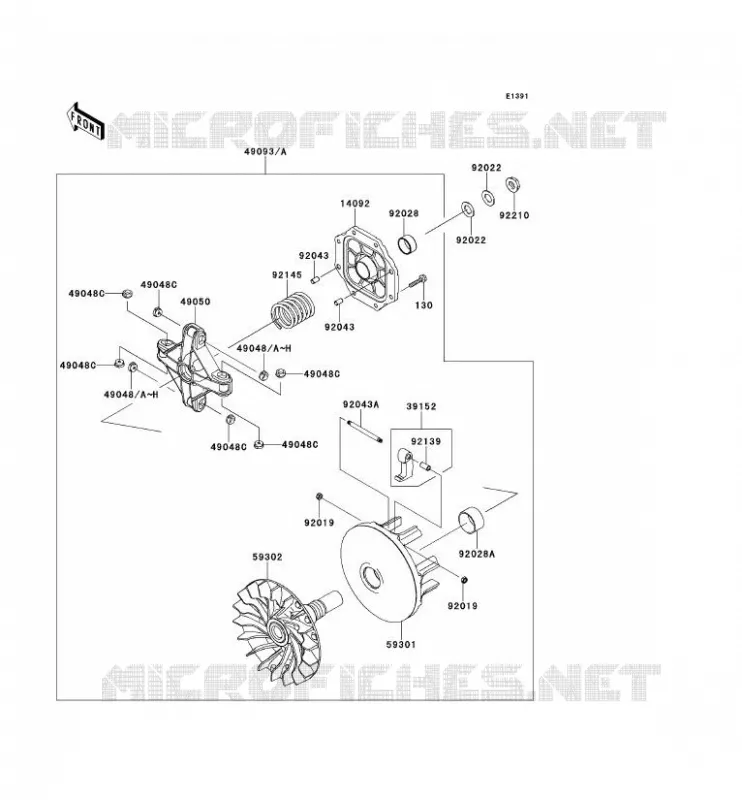 VARIATEUR Kawasaki SSV 750 2013 TERYX 4 750 4X4 EPS  KRT750DDF