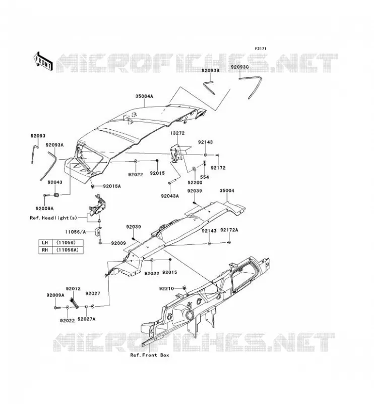 GARDE BOUE AVANT Kawasaki SSV 800 2014 TERYX 4  KRT800AEF