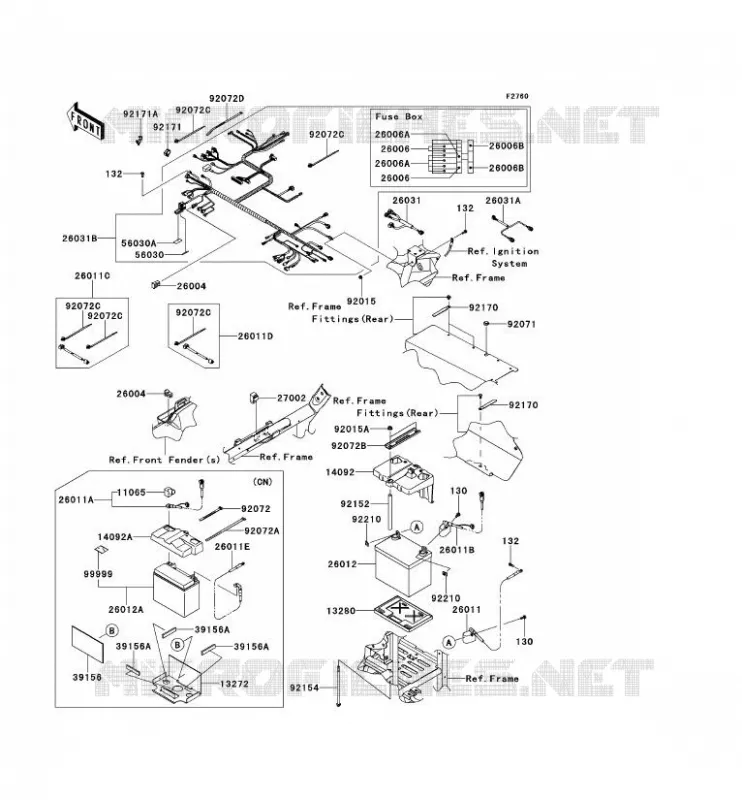 CHASSIS EQUIPMENT ELECTRIQUE Kawasaki SSV 800 2014 TERYX 4  KRT800BEF