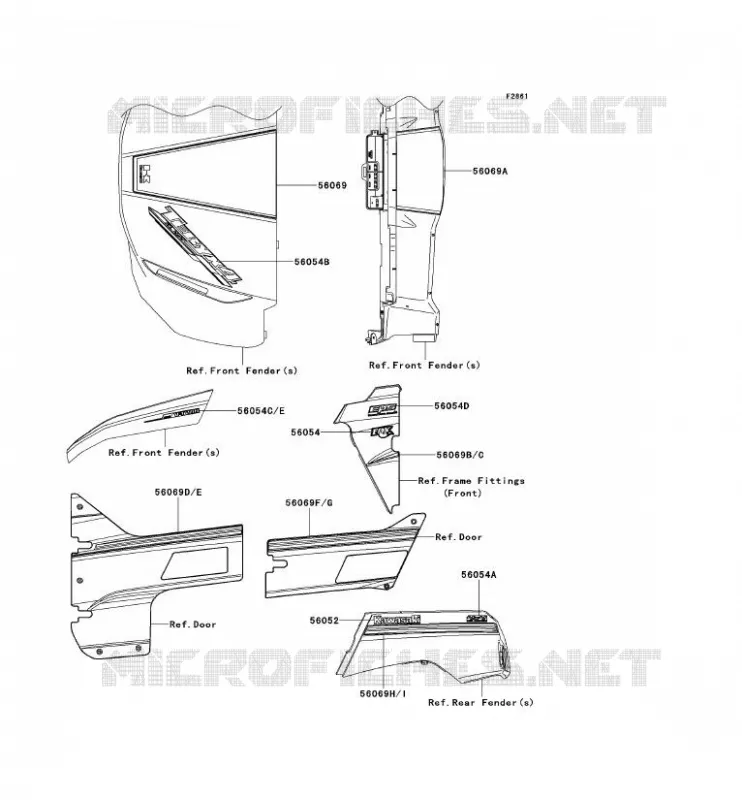 STICKER Kawasaki SSV 800 2014 TERYX 4  KRT800BEF