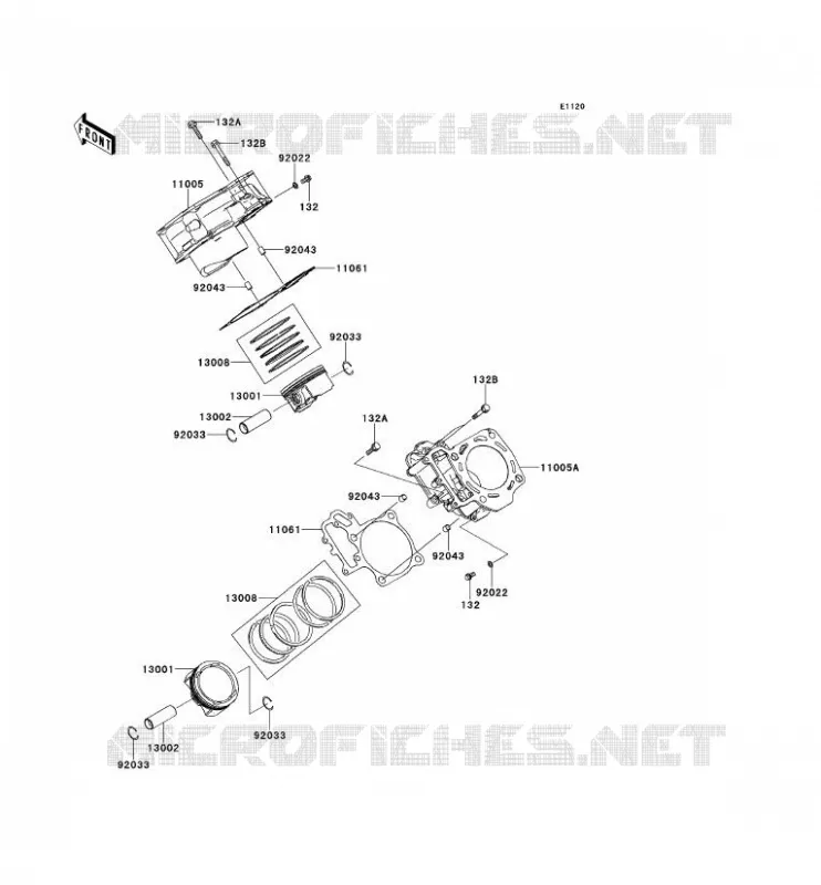 CYLINDRE/PISTON Kawasaki SSV 800 2014 TERYX 4  KRT800CEF