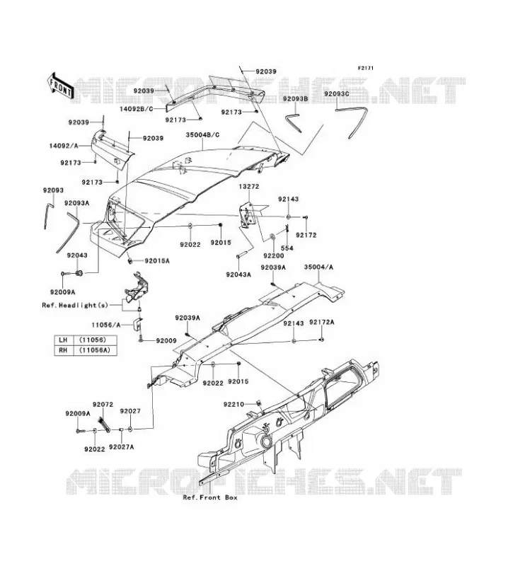 GARDE BOUE AVANT Kawasaki SSV 800 2014 TERYX 4  KRT800CEF