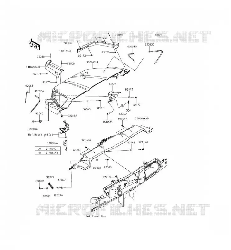 GARDE BOUE AVANT Kawasaki SSV 800 2015 TERYX 4  KRT800CFF
