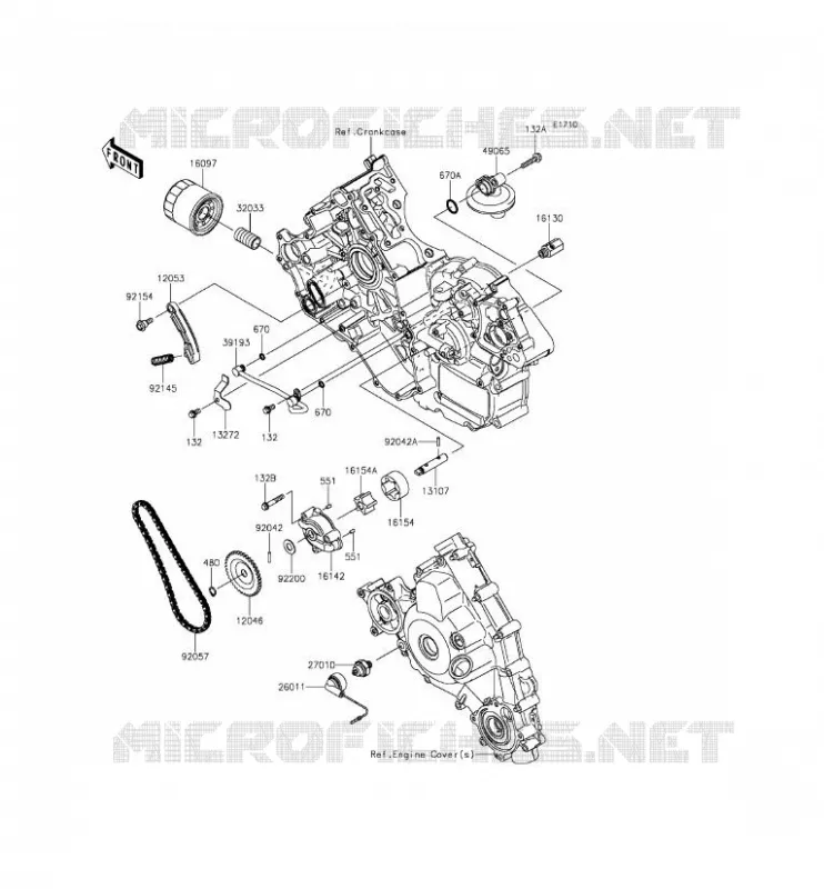 POMPE A HUILE/FILTRE &Agrave; HUILE Kawasaki SSV 800 2015 TERYX 4  KRT800CFF