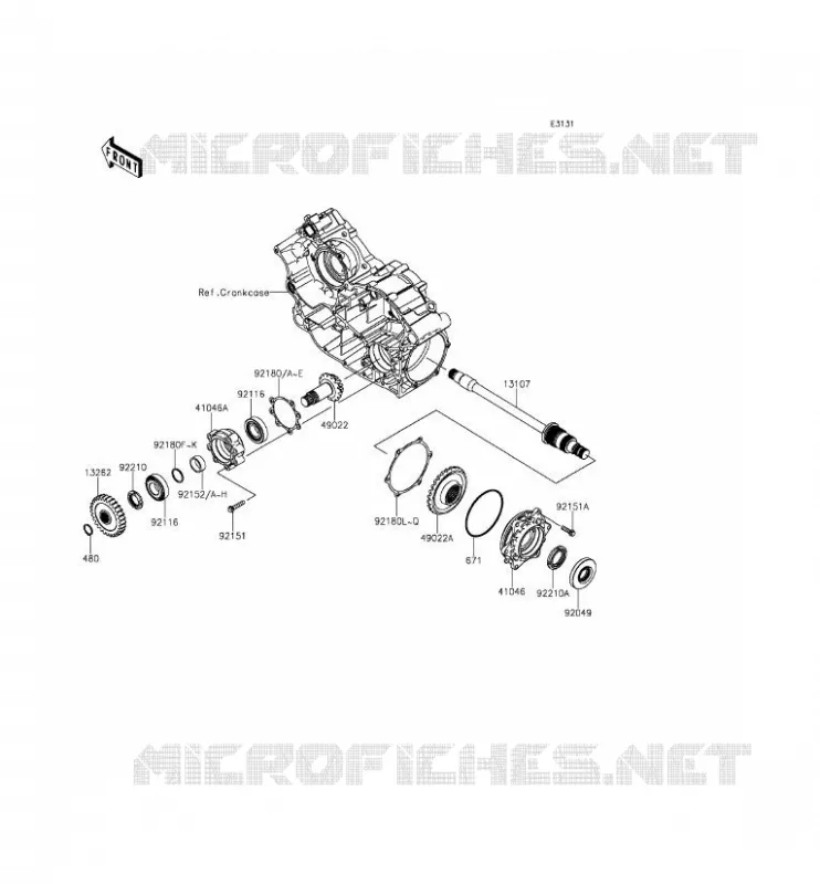 PIGNON CONIQUE AVANT Kawasaki SSV 800 2015 TERYX 4  KRT800DFF