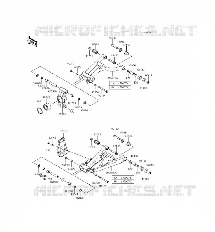 SUSPENSION ARRI&Egrave;RE Kawasaki SSV 800 2015 TERYX 4  KRT800DFF