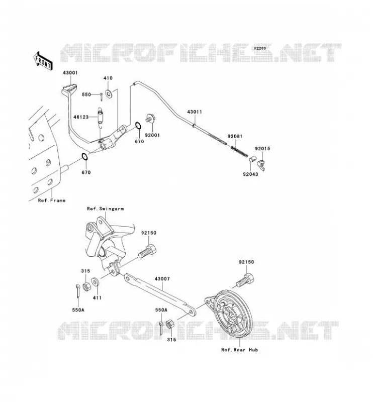 PEDALE DE FREIN Kawasaki TOUT-TERRAIN 110 2003 KLX110  KLX110-A2