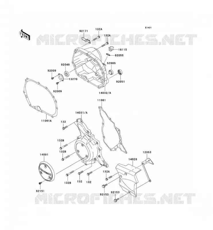 COUVERCLES MOTEUR Kawasaki TOUT-TERRAIN 110 2007 KLX110  KLX110A7F