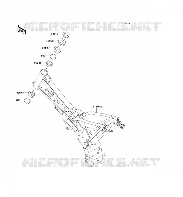 CH&Acirc;SSIS Kawasaki TOUT-TERRAIN 110 2008 KLX110  KLX110A8F