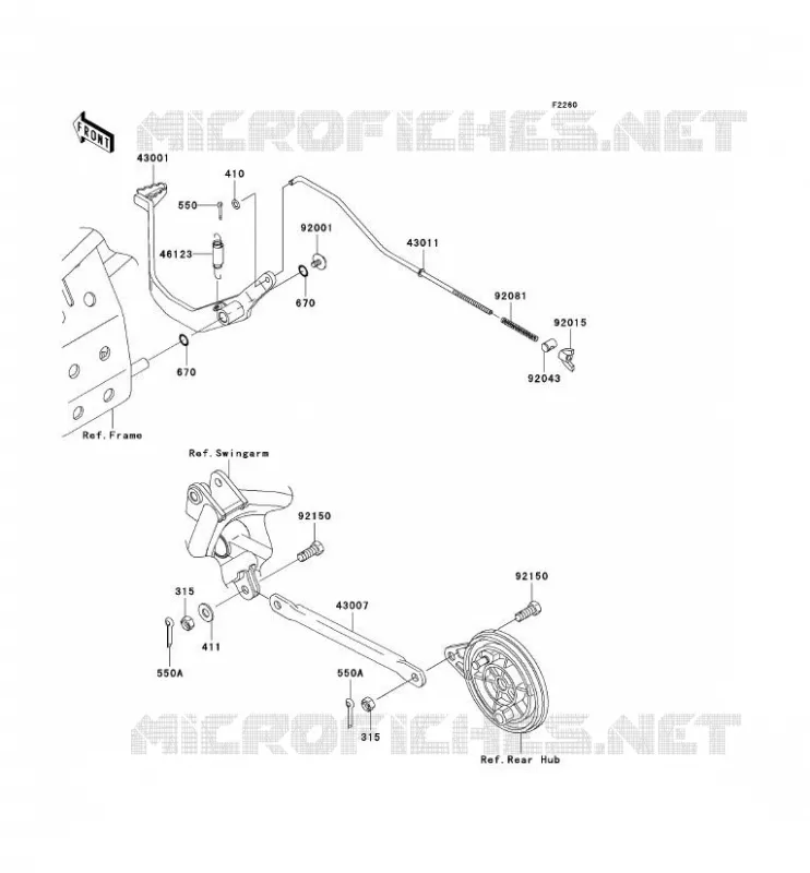 PEDALE DE FREIN Kawasaki TOUT-TERRAIN 110 2009 KLX110  KLX110A9F