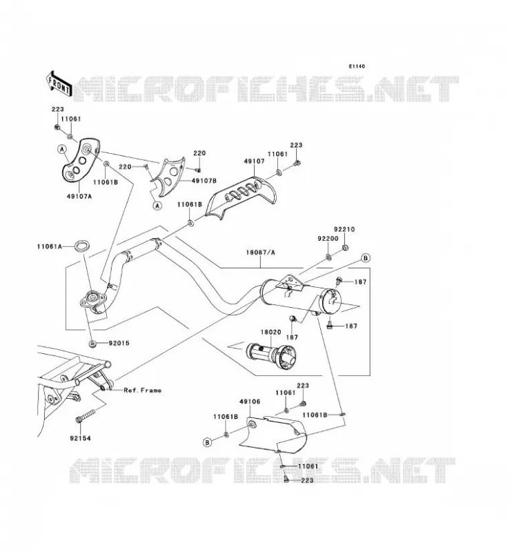 &Eacute;CHAPPEMENT Kawasaki TOUT-TERRAIN 110 2010 KLX110  KLX110CAF