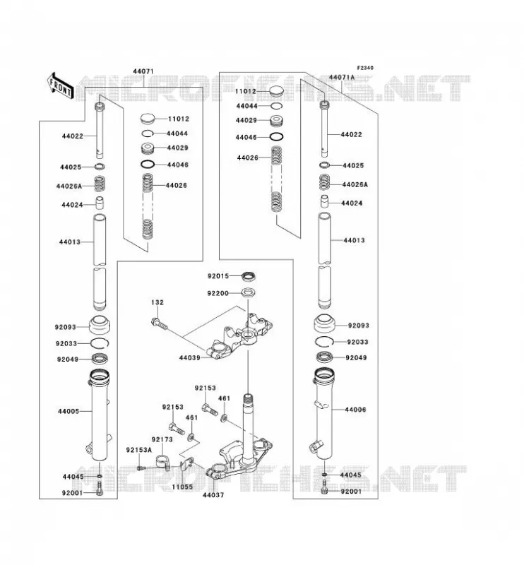 FOURCHE Kawasaki TOUT-TERRAIN 110 2012 KLX110  KLX110CCF