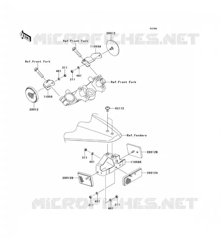 CATADIOPTRES(CN) Kawasaki TOUT-TERRAIN 110 2013 KLX110  KLX110CDF