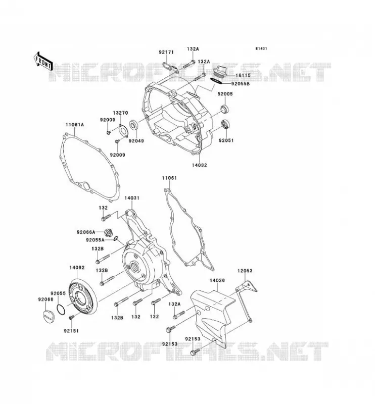 COUVERCLES MOTEUR Kawasaki TOUT-TERRAIN 110 2014 KLX110  KLX110CEF