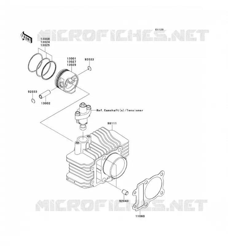 CYLINDRE/PISTON Kawasaki TOUT-TERRAIN 110 2014 KLX110  KLX110CEF
