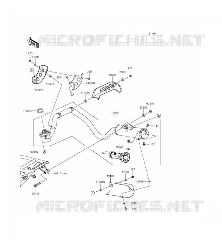 &Eacute;CHAPPEMENT Kawasaki TOUT-TERRAIN 110 2015 KLX110  KLX110CFF