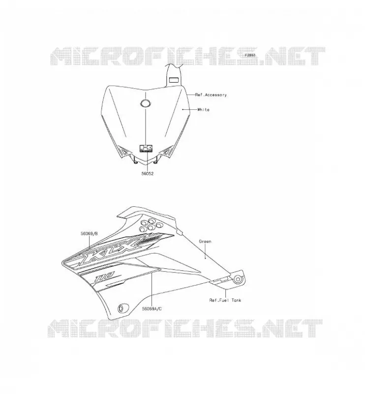 STICKER Kawasaki TOUT-TERRAIN 110 2015 KLX110  KLX110CFF