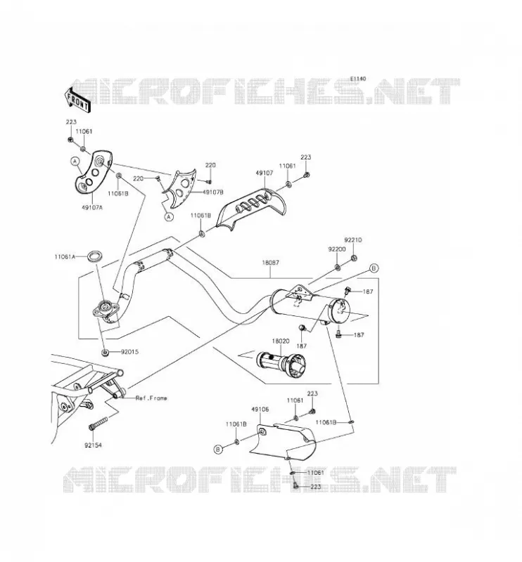 &Eacute;CHAPPEMENT Kawasaki TOUT-TERRAIN 110 2015 KLX110  KLX110CFF