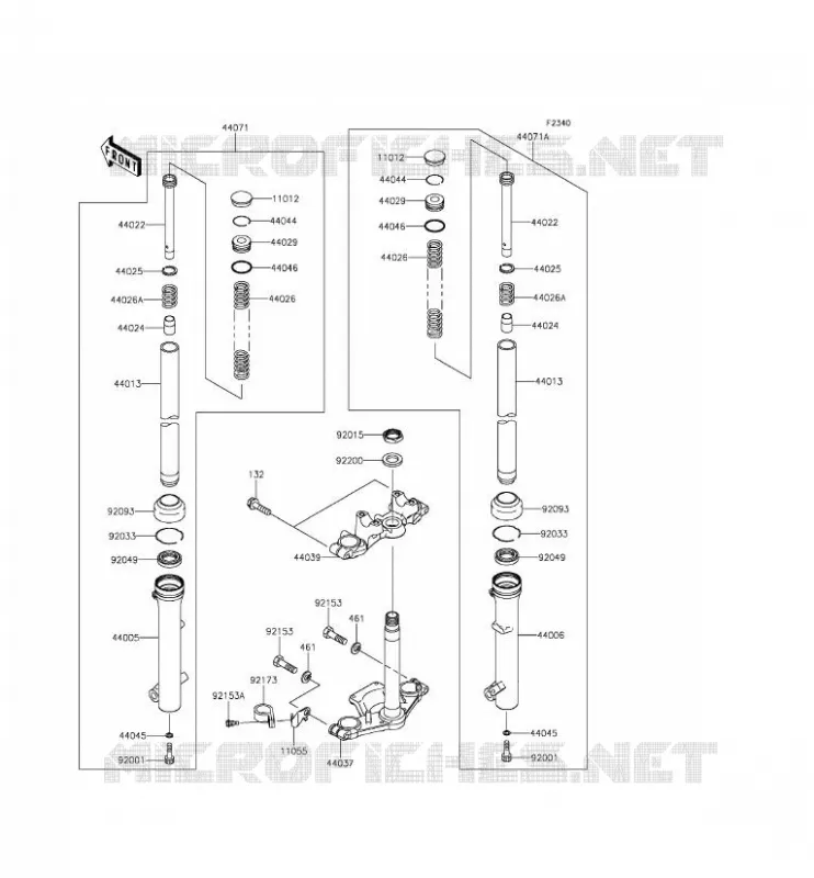 FOURCHE Kawasaki TOUT-TERRAIN 110 2015 KLX110  KLX110CFF